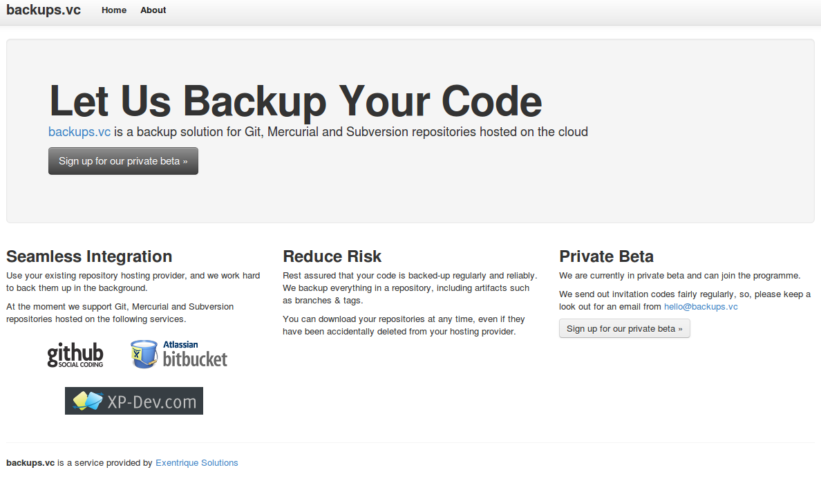 backups.vc screenshot